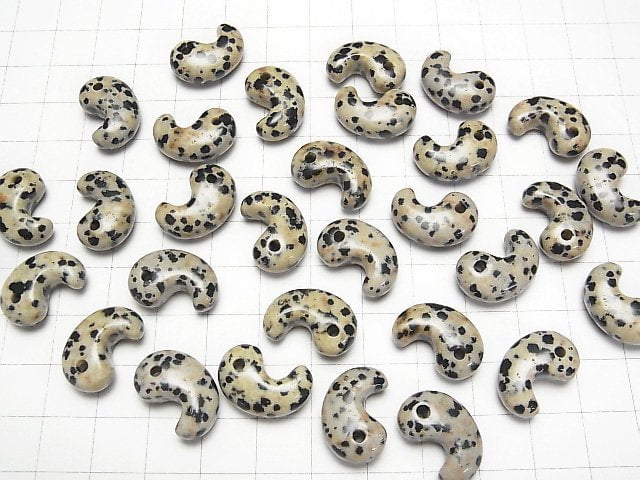 Dalmatian-Jaspis kommaförmige Perle 18x12mm 3 Stück