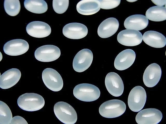 海藍玉髓 AAA 橢圓蛋面 6x4mm 10顆