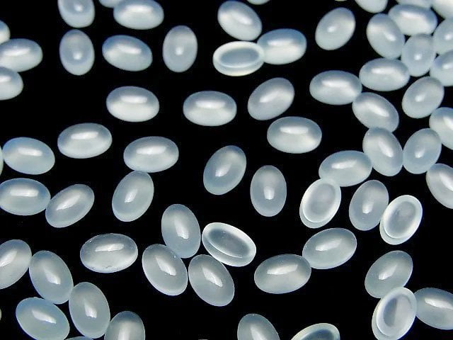 See Blau Chalcedon AAA ovaler Cabochon 6x4mm 10 Stück