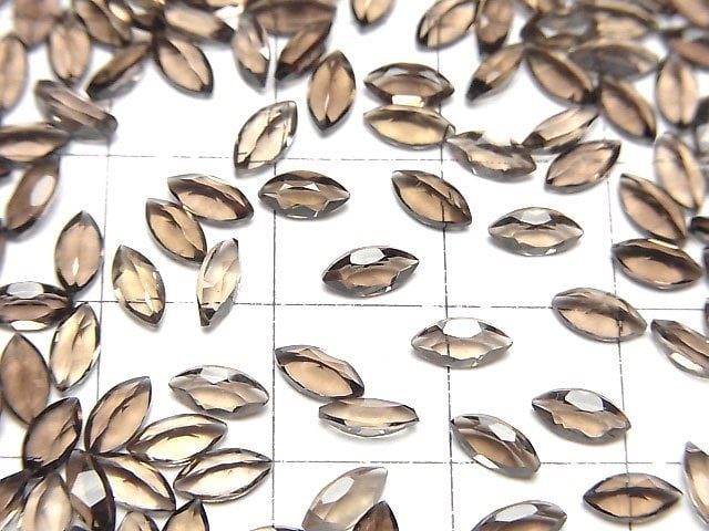 Hochwertiger rauchiger Quarz AAA lose Steine Marquise facettiert 6x3mm 10 Stück