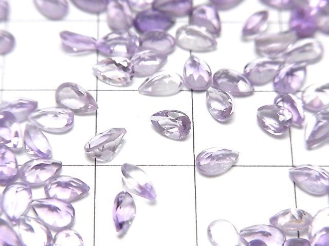 高品質紫水晶 AAA 裸石 梨形 刻面 5x3毫米 10顆