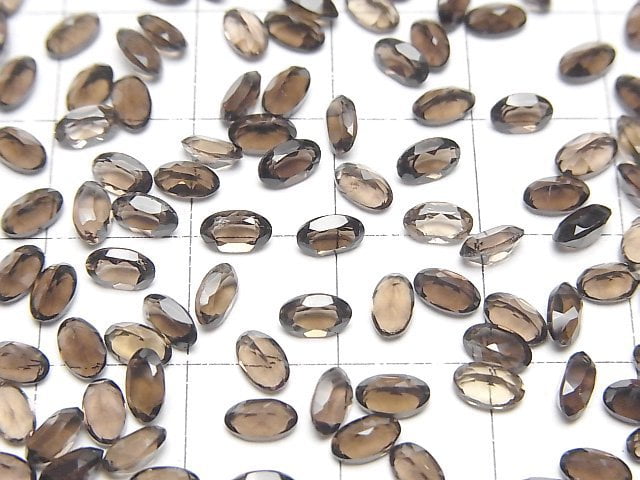 Hochwertiger rauchiger Quarz AAA lose Stein oval facettiert 5x3mm 10 Stück