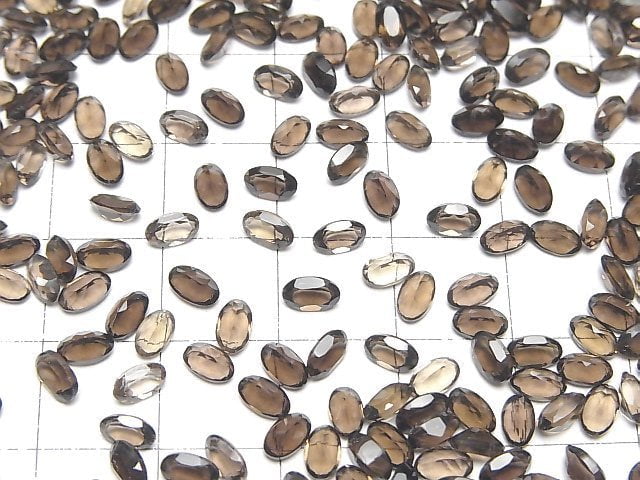 Hochwertiger rauchiger Quarz AAA lose Stein oval facettiert 5x3mm 10 Stück