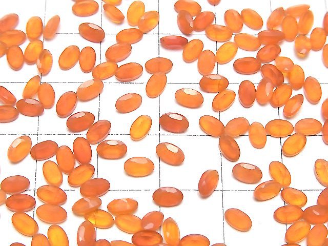 Hochwertiger Karneol AAA lose Stein oval facettiert 5x3mm 10 Stück