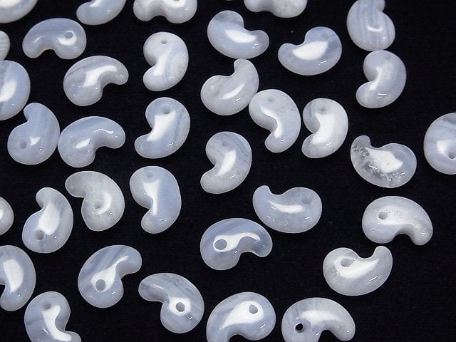 Blauer Lace-Agat AAA- Komma-förmige Perle 10x7mm 3 Stück