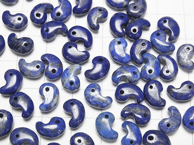 Lapislazuli AA Komma-förmige Perle 10x7mm 3 Stück