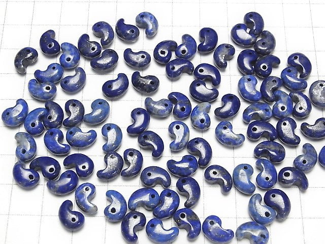 Lapislazuli AA Komma-förmige Perle 10x7mm 3 Stück