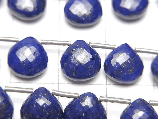 MicroCut 高品質青金石 AAA 栗子刻面水滴形 1串(6顆)
