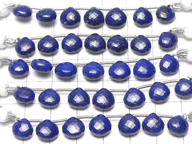 MicroCut Hochwertiger Lapislazuli AAA Kastanienbraun facettiert Briolette 1 Strang Perlen (6 Stück)