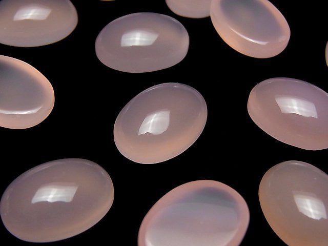 Rosa Chalcedon AAA Oval Cabochon 18x13mm 2 Stück