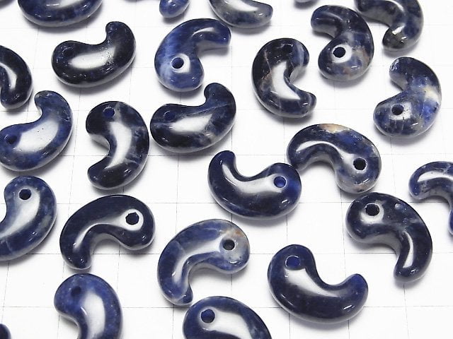 Sodalith AA++ Komma-förmige Perle 18x12mm 3Stk