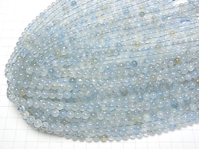 Mehrfarbiger Aquamarin AAA- Rund 6mm halb oder 1 Strang Perlen (ca. 15 Zoll/38 cm)