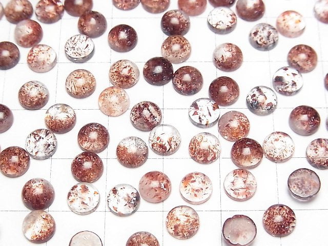 Lepidokrokit in Quarz AAA- Runde Cabochon 6x6mm 5 Stück