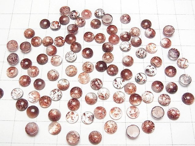 Lepidokrokit in Quarz AAA- Runde Cabochon 6x6mm 5 Stück