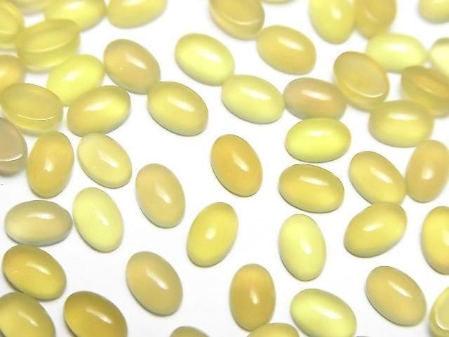 黃色玉髓 AAA 橢圓蛋面 6x4mm 10顆