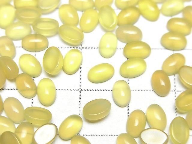 黃色玉髓 AAA 橢圓蛋面 6x4mm 10顆