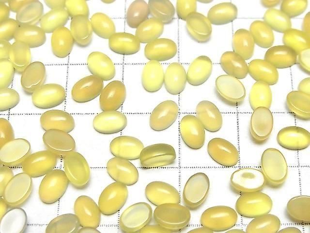 Gelber Chalcedon AAA Oval Cabochon 6x4mm 10 Stück
