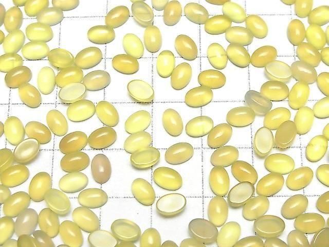 Gelber Chalcedon AAA Oval Cabochon 6x4mm 10 Stück