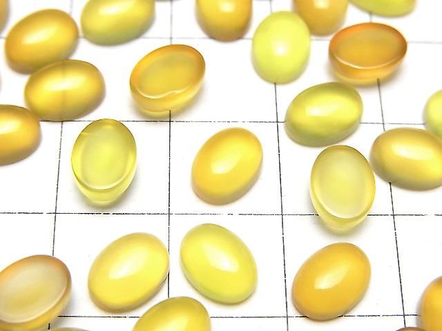 黃玉髓 AAA 橢圓形素面蛋面 8x6mm 10顆
