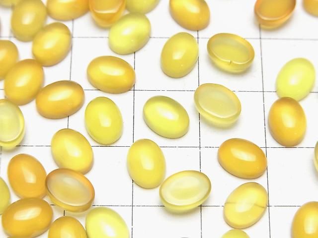 Gelber Chalcedon AAA Oval Cabochon 8x6mm 10Stück