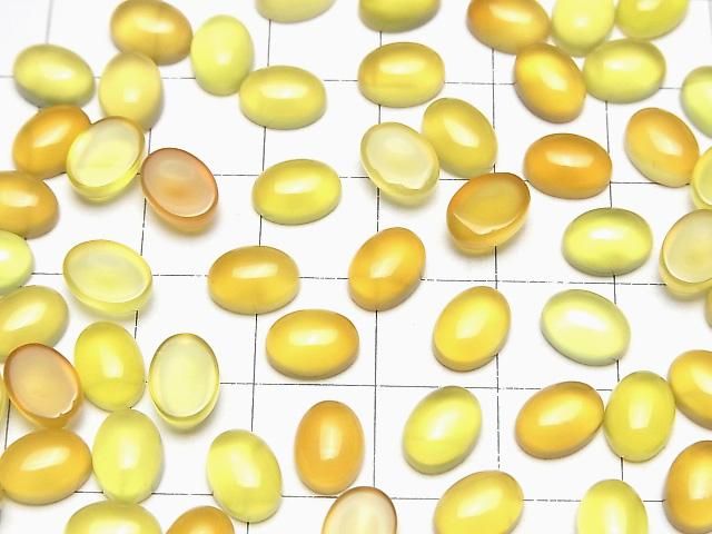 Gelber Chalcedon AAA Oval Cabochon 8x6mm 10Stück