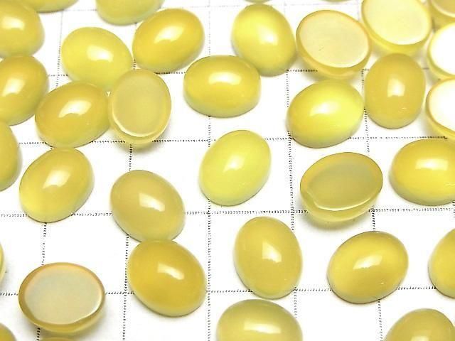 Gelber Chalcedon AAA Oval Cabochon 10x8mm 5Stück