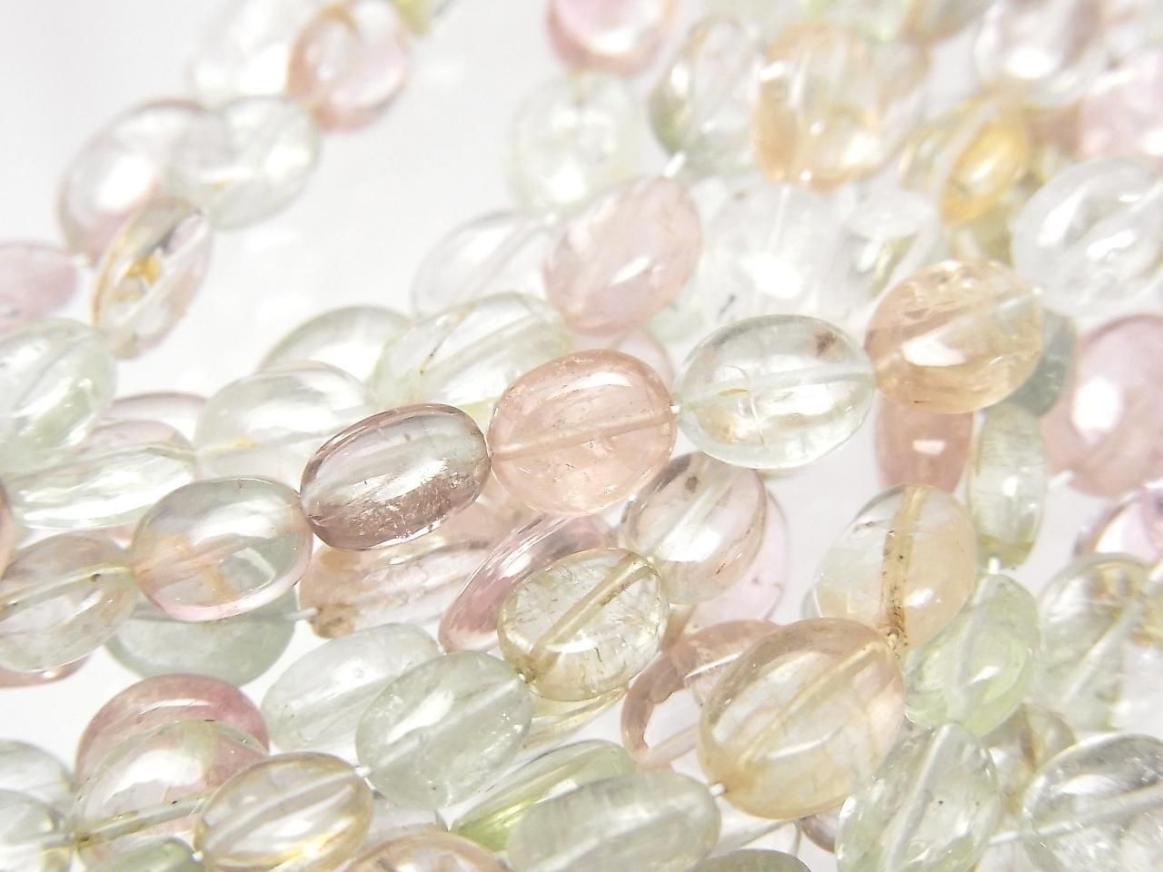 Tourmaline multicolore AA++ ovale 1 fil de perles (env. 15 pouces/36 cm)