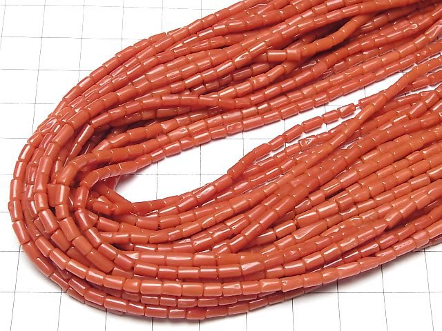 Sardischer Koralle, roter Koralle Rohr-Nugget halb oder 1Strang Perlen (ca. 20inch/50cm)