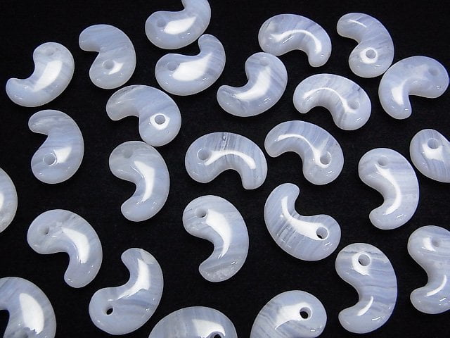 Blaue Spitzenachat AAA Komma-förmige Perle 18x12mm 1 Stück