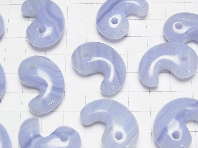 Blaue Spitzenachat AAA- Komma-förmige Perle 30x20mm 1 Stück