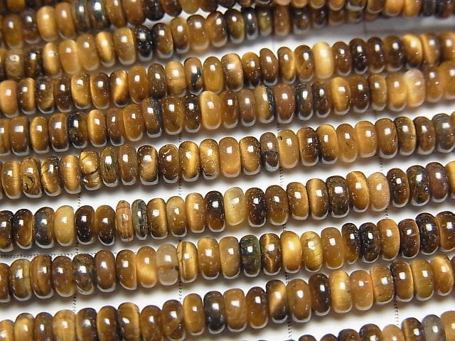 黃虎眼石 AA++ 算盤珠 4x4x2mm 1串珠子 (約15英吋/37公分)