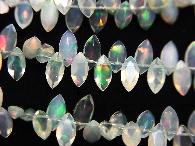 High Quality Ethiopian Opal AAA- Marquise Faceted 6x3mm Half or 1strand beads (approx. 3 inch/7 cm)