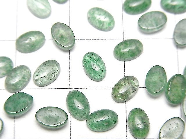 綠東陵玉 AAA- 橢圓形素面切磨 6x4mm 10顆