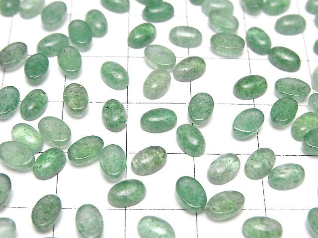 Grüner Aventurin AAA- Ovaler Cabochon 6x4mm 10Stück