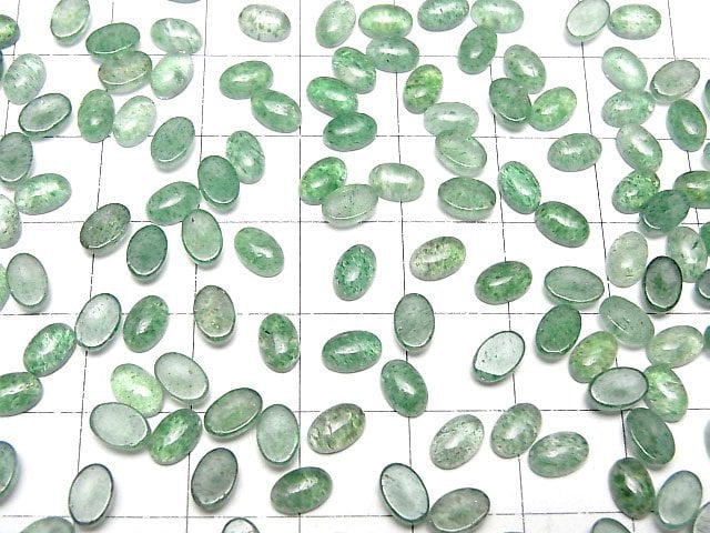 Grüner Aventurin AAA- Ovaler Cabochon 6x4mm 10Stück