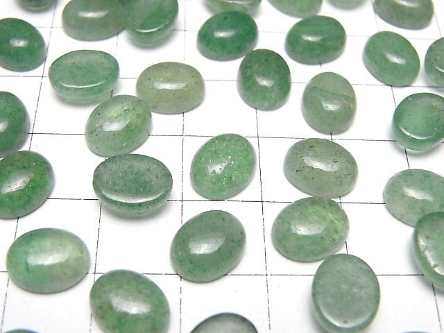 Grüner Aventurin AAA- Ovaler Cabochon 10x8mm 3Stück