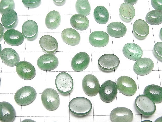 Grüner Aventurin AAA- Ovaler Cabochon 10x8mm 3Stück