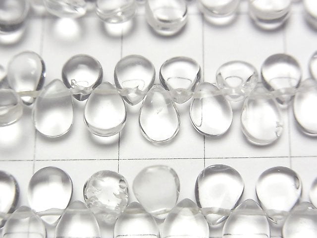 高品質玻璃蛋白石 AAA 梨形(光滑)1 串珠子(約 7 英吋/18 公分)