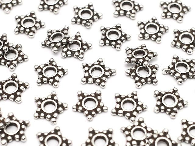 Silver 925 Rondelle Daisy 6x6x1mm Oxidized Finish 5pcs