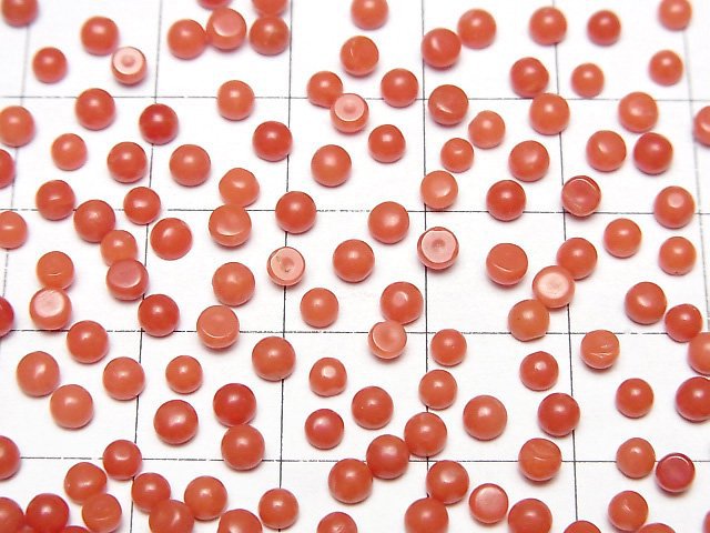 Sardischer Koralle, Rote Koralle Runde Cabochon 3x3mm 5 Stück