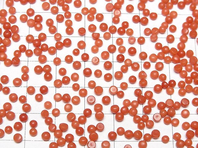 Sardischer Koralle, Rote Koralle Runde Cabochon 3x3mm 5 Stück