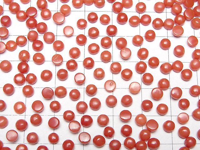 Sardischer Koralle, Rote Koralle Runde Cabochon 4x4mm 3 Stück