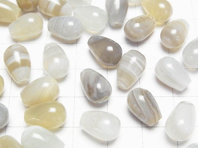 Natürlicher Achat Halb Durchbohrter Tropfen (Glatt) 12x8mm 3 Stück