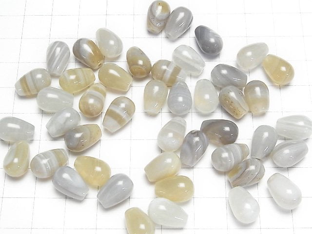 Natürlicher Achat Halb Durchbohrter Tropfen (Glatt) 12x8mm 3 Stück