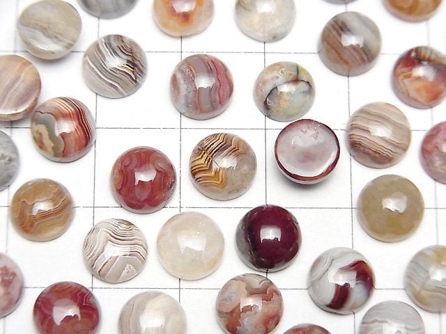 拉古納蕾絲瑪瑙圓形蛋面 6x6mm 10顆
