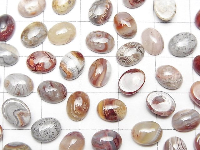 Laguna Lace Achat Oval Cabochon 8x6mm 5 Stück