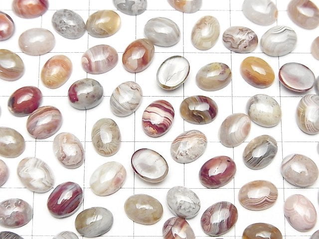 Laguna Lace Achat Oval Cabochon 8x6mm 5 Stück