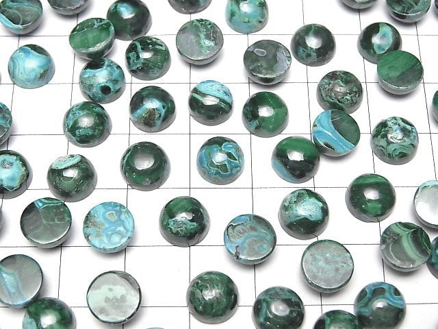 Chrysokoll Malachit Runde Cabochon 8x8mm 3Stück