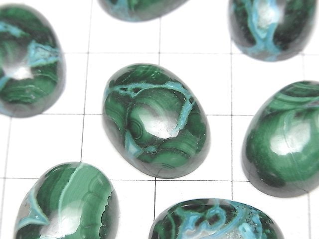 矽孔雀石孔雀石橢圓形凸圓形寶石 18x13毫米 2顆