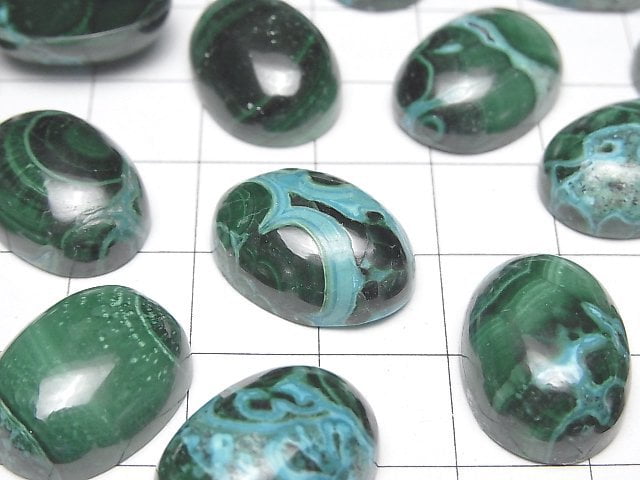 Chrysokoll Malachit Oval Cabochon 18x13mm 2Stück